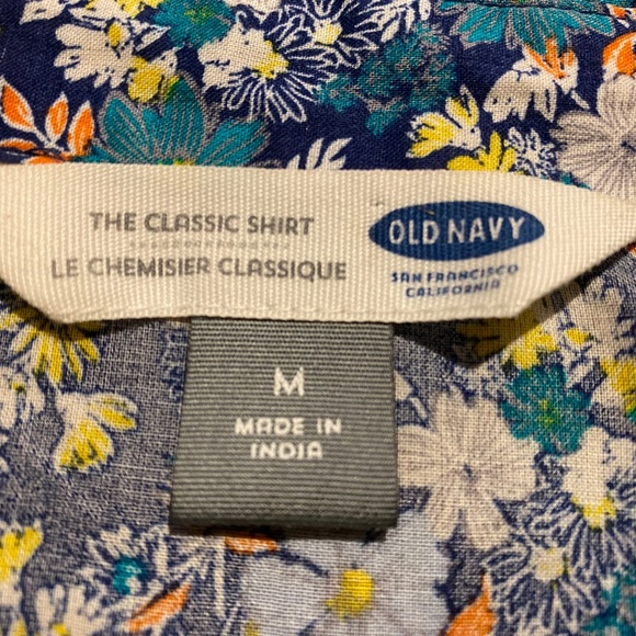 Old Navy “The Classic Shirt” Floral Print Blouse - Picture 5 of 5